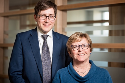 Professors Nicolas Lamp and Valerie Hughes (Photo by Andrew Van Overbeke)