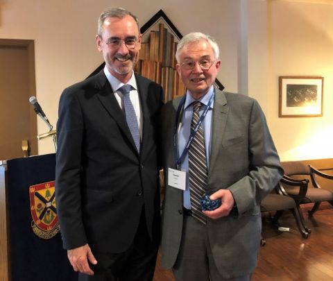On June 19, then-Dean Bill Flanagan presented the H.R.S. Ryan Law Alumni Award of Distinction to former Dean Don Carter, Law’66, who stepped forward in the 1990s to lead Queen’s Law at a time of real need and set the foundation for the Faculty to become one of Canada's leading law schools.