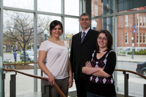 Fall 2010: Professor David Freedman (middle), Director of the new Elder Law Clinic, with two of five student members: Nicole Walton, Law’12, and Katrina Keenan-Pelletier, Law’11