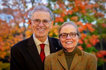 Quebec Justice Mark Peacock, Law’74, and wife Dru Spencer are endowing a scholarship for students excelling in Charter studies. (Photo by Ralph Thompson, PhotoImagerie Inc.)