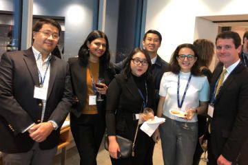 At a Vancouver reception, Dean Mark Walters, Law’89 (far right), met alumni, who are proud that “Queen’s Law faculty and students have punched above their weight class for many years” and expect that will continue under his leadership.