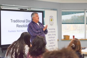 Elder Randy Oakes discusses traditional dispute resolution in Akwesasne Mohawk Territory. 