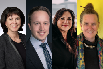 Betty DelBianco, Law’84, Asher Honickman, Law’10, Loretta Ross, Law’89, and Pamela Cross, Law’93, are this year’s recipients of four coveted Queen’s Law alumni awards. 