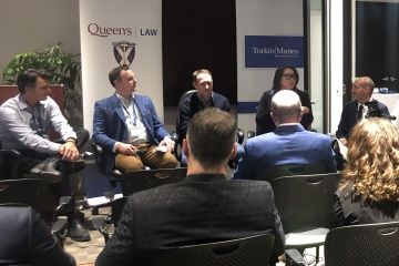 Reviewing the first year of “Cannabis in Canada” and projecting the industry’s next five years before alumni and Facebook Live audiences are experts Professor Art Cockfield, Law’93; Gareth Stackhouse, Law’11; Jason Sonshine, Law’09; Ruth Chun, Law’06; and event host Matt Maurer, Law’06.  
