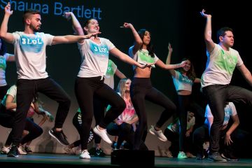 Third-year students dance up a storm at Cabaret for a Cure on the stage of downtown Kingston’s Grand Theatre on March 12. This year’s edition of the biggest student charity fundraiser saw $23,000 go to the Canadian Cancer Society.  