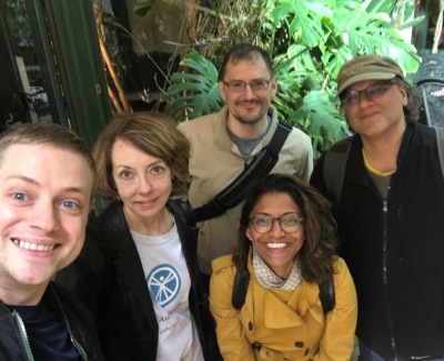 Professor Ashwini Vasanthakumar (second right) spent almost two months working on the Boundary Problem in Democratic Theory Project in Stockholm at the Institute for Futures Studies with her fellow member scholars, including these other four from North America. 