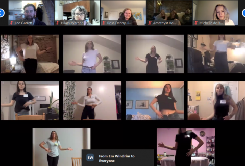 Second-year students dance up a storm as part of this year’s virtual Cabaret for a Cure, raising funds for the Canadian Cancer Society. Second-year students dance up a storm as part of this year’s virtual Cabaret for a Cure, raising funds for the Canadian Cancer Society.