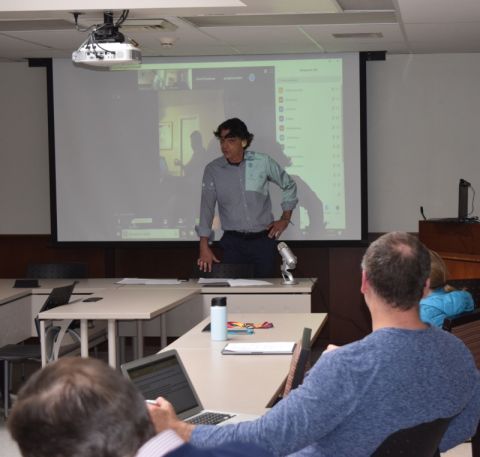 As part of the Queen’s Law COVID-19 Education Response Plan, newly appointed Associate Dean (Academic Policy) Art Cockfield, Law’93, swung into action preparing a Remote Teaching Plan and presenting it on March 16 to all instructors in person and via Zoom. As part of the Queen’s Law COVID-19 Education Response Plan, newly appointed Associate Dean (Academic Policy) Art Cockfield, Law’93, swung into action preparing a Remote Teaching Plan and presenting it on March 16 to all instructors in person and via Zoom.