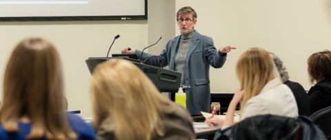 Professor Jocelyn Downie presents “A Feminist’s Perspective on Medical Assistance in Dying in Canada: Past, Present, Future” in Robert Sutherland Hall on March 2. Professor Jocelyn Downie presents “A Feminist’s Perspective on Medical Assistance in Dying in Canada: Past, Present, Future” in Robert Sutherland Hall on March 2.