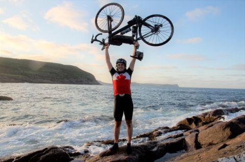 Mission accomplished! Matt Stackhouse, Law’24, in Cape Spear, N.L., the easternmost point in Canada, on August 26 after meeting his challenge and surpassing his fundraising goal for Jack.org to help improve the mental health of youth.
