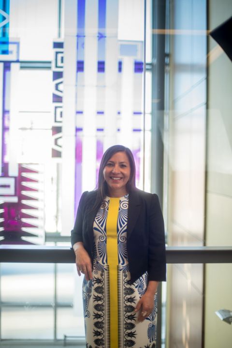 Stacia Loft, Law’20, has long been dedicated to helping fellow members of the Mohawks of the Bay of Quinte improve the quality of their lives and community. Now she is prepared to extend her support to help “global Indigenous communities grow and become more prosperous on their own terms.” (Photo by Garrett Elliott) Stacia Loft, Law’20, has long been dedicated to helping fellow members of the Mohawks of the Bay of Quinte improve the quality of their lives and community. Now she is prepared to extend her support to help “global Indigenous communities grow and become more prosperous on their own terms.” (Photo by Garrett Elliott)