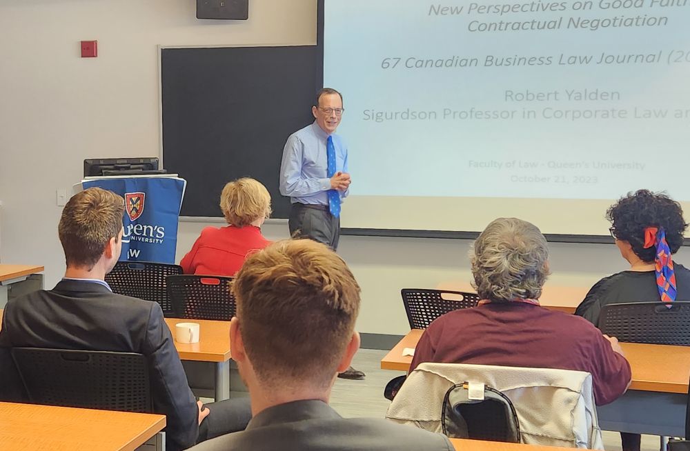 Professor Robert Yalden joined Queen’s Law in 2018 as the first Sigurdson Professor in Corporate Law and Finance.
