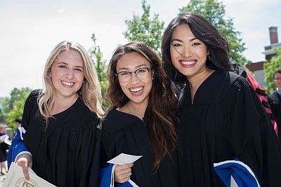 Members of the Law'17 class bask in sunshine and the culmination of years of hard work. 