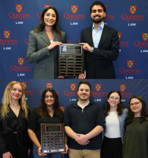 Recipients of the 2026 group LSS Awards: (top row) Queen’s Law Sikh Students’ Association; and (bottom row) Queen’s Law Moot Society.