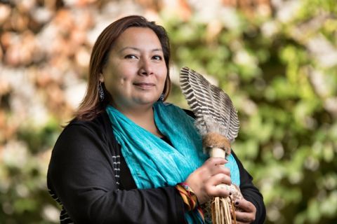 Ann Deer of Akwesasne Mohawk Territory is the Indigenous Recruitment and Support Coordinator at Queen’s Law and Smith School of Business. (Photo by Andrew Van Overbeke)