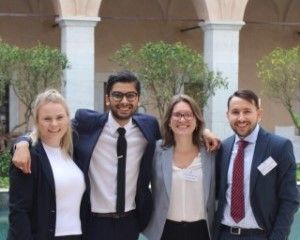 Azeem Manghat, Law’17 (second left), with his Lyon 3 teammates at the 2017 EUROPA Moot.