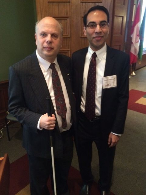 Moiz Baig (R) with David Lepofsky, Chair of the AODA Alliance.