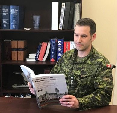 Captain Peter Briffett, Law’17, is articling with CFB Kingston.