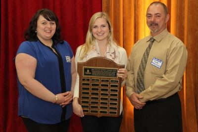 Kate Deakon, Law’16, with Victoria Cadue and Daren Dougall of the Kingston Youth Diversion Program Kate Deakon, Law’16, with Victoria Cadue and Daren Dougall of the Kingston Youth Diversion Program