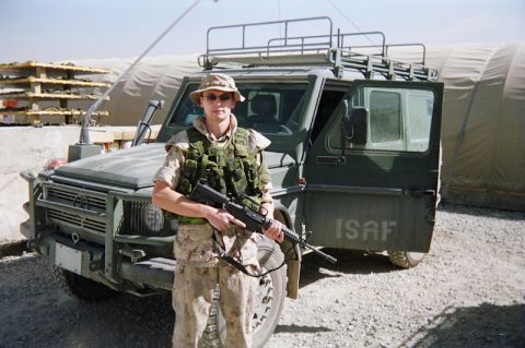 2004: Then-Captain Dylan Kerr at the Canadian-run Camp Julien in Kabul, Afghanistan. It was while working as the G3 Operations of the National Command Element there that he began considering a switch to military law.   