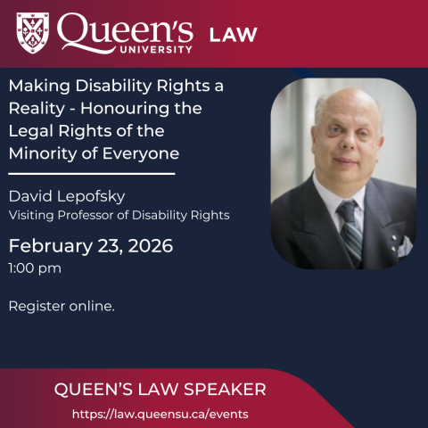 David Lepofsky - Visiting Professor of Disability Rights