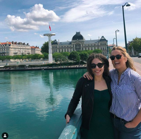 Two female students in France