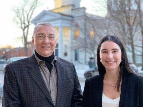 Jim Simmons, QC, Law’68 (Arts’65), a senior partner with Sudbury, Ontario’s Weaver, Simmons LLP, connected with his soon-to-be articling student, Jennifer Clay, Law’19, during a March career event in Kingston. They both agree that “the learning opportunities offered at Weaver, Simmons rival those of larger centres, while maintaining the sense of community and lifestyle of a smaller market.” 