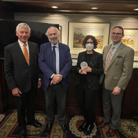 Professor Joshua Karton (far right) and his co-authors, Hon. Barry Leon, Joel Richler, and Lisa Munro, received the 2023 Vancouver International Arbitration Centre prize.