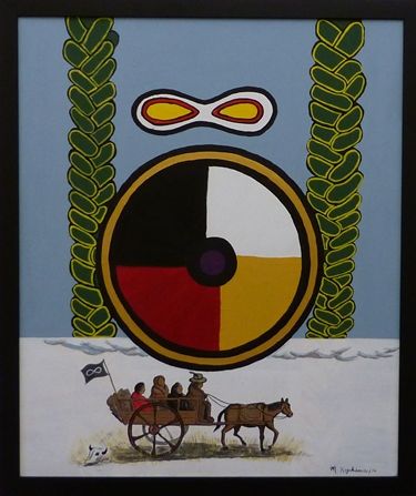 "Katimmavik" ("Community place: Come Together") is one of 12 new study rooms at Queen’s University’s Stauffer Library named to increase the visibility of the Indigenous community. (Artwork by John Palmer and Manley Elwood Jones)