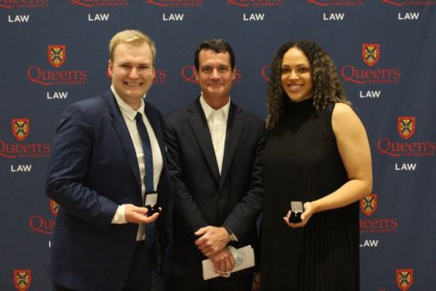 Dean Walters (middle) with Ross Denny-Jiles and Dakota Bundy, recipients of the Dean’s Key, awarded to the graduates who best embody community values, collegiality, professionalism, service and academic excellence. Dean Walters (middle) with Ross Denny-Jiles and Dakota Bundy, recipients of the Dean’s Key, awarded to the graduates who best embody community values, collegiality, professionalism, service and academic excellence.