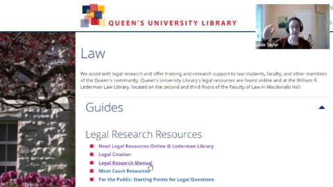 Leslie Taylor, Research & Instruction Librarian with the Lederman Law Library presents a legal research instruction session for new law graduate students in October.