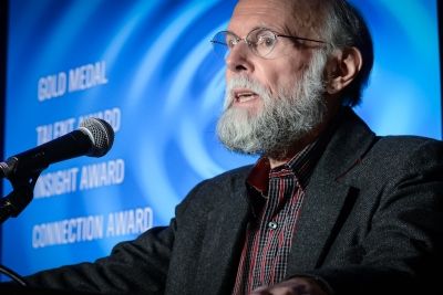 Professor David Lyon addresses the audience during the SSHRC Impact Awards ceremony in Ottawa on Nov. 16. (Photo courtesy of SSHRC)