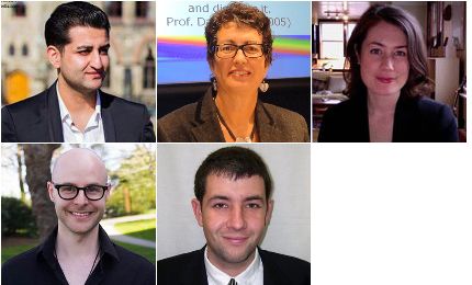 Incoming doctoral students: (top row l-r) Maseeh Haseeb, Michele Leering and Jane Thomson; (bottom row l-r) Jonathan Weiss, and Cristóbal Caviedes.