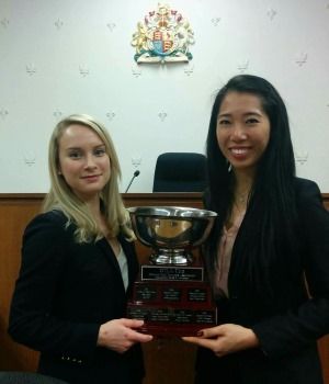 Shayla Stein, Law’16, and Jennifer Cao, Law’17, winners of the 2016 OTLA Cup