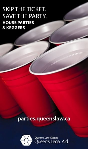 Queen's Legal Aid brochure on house parties and keggers