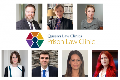 The Queen’s Law team defending prisoners’ constitutional rights in an appeal to be heard at the Supreme Court of Canada includes (top row) Paul Quick, Law’09; Professor Lisa Kerr, Kathy Ferreira, Law’01; (bottom row) Erin Dann, Law’07; Paul Socka, Law’18; Saghi Khalili, Law’21; and Jordan Peach, Law’22. Not shown: Mallory Wyant, Law’21.  