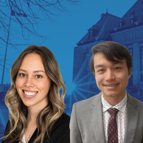 Abigail Green, LLM candidate, and William Lundy, Law’23, will be working on complex questions of national importance for justices of Canada’s highest court. 