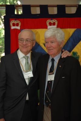 David Pattenden, Law’71, LLD’03 (Arts’67, MA’69, MEd’74), pictured right with his lifelong friend, nominator, and Padre Laverty’s nephew, Dr. Thomas Todd, Meds’69, in Ban Righ Hall.