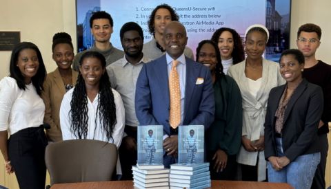 Wes Hall, LLD’22, had an exclusive “motivational” talk with members of the Black Law Students’ Association-Queen’s in Goodes Hall.