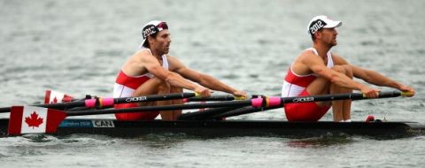 Morgan Jarvis, right, competing on day 5 of the 2012 Olympic Games