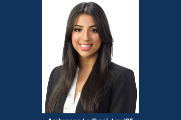 Ambreena Ladhani, Law’25, winner of the Canadian Bar Association Privacy and Access Law Section Student Essay Contest, for her paper on protecting artists from AI voice cloning.