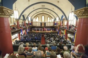 An audience of family, friends and peers celebrated 180 graduands of Queen's Law on June 5 in Grant Hall, Queen's University.