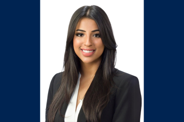 Ambreena Ladhani, Law’25, winner of the Canadian Bar Association Privacy and Access Law Section Student Essay Contest, for her paper on protecting artists from AI voice cloning.
