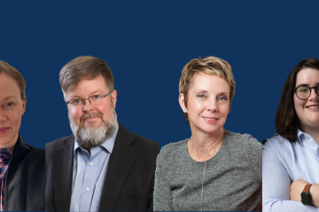Four of the Queen’s Prison Law Clinic members whose work contributed to a major win for fairness and accountability in Canada’s justice system through a recent Supreme Court of Canada ruling: Professor Lisa Kerr (advisor), Paul Quick, Law’09 (staff lawyer), Kathryn Ferreira, Law’01 (director), and Christina Papageorgakopoulos, Law’24 (former Advanced Prison Law student).