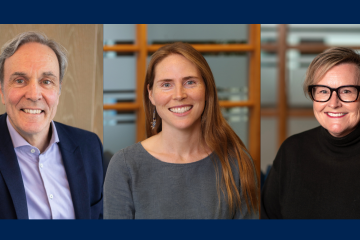 From left: Kevin Banks (promoted to full professor), Lindsay Borrows (appointment renewed), and Debra Haak (promoted to associate professor), effective July 1.