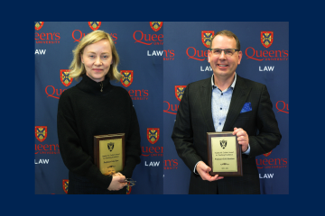 Professors Lisa Kerr and Erik Knutsen accept their 2026 Stanley M. Corbett Awards for Teaching Excellence.