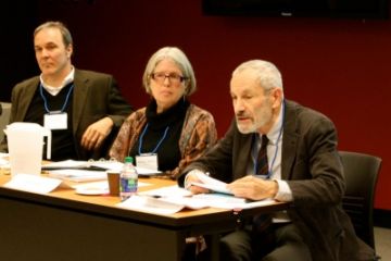The Weber symposium is being held in memory of Professor Bernie Adell, pictured right at a 2011 workshop with Professor Kevin Banks, CLCW Director, and Elizabeth Shilton, CLCW Senior Fellow.