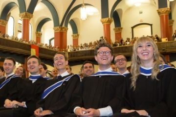 Queen’s Law’s newest proud graduates at the Convocation ceremony in Grant Hall