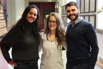 Alyssa Moses, Law’18, Stephanie Bishop, Law’17, and Yamen Fadel, Law’18, are fighting for the rights of refugees.