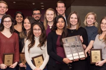 Student winners of the 2017 LSS Recognition Awards in the student lounge on April 3. (Photos by Andrew Van Overbeke)